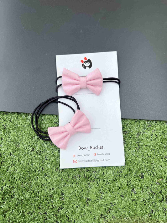 baby pink micro rubber band pair