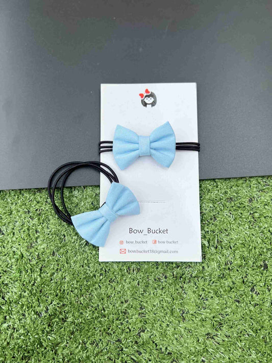 sky blue micro rubber band pair