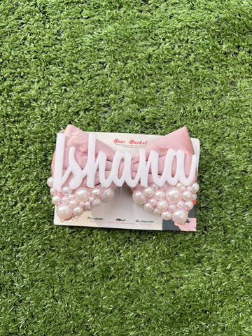 pastel pink customise pearl bow