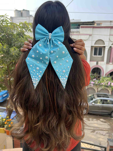 Blue Pearlish bow