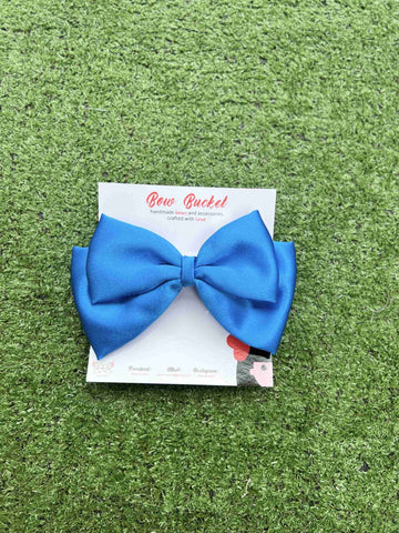 royal blue double decker bow clip