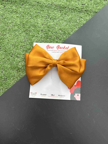 mustard double decker bow clip