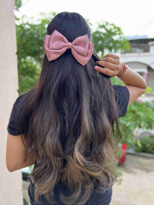 rose gold double decker bow clip