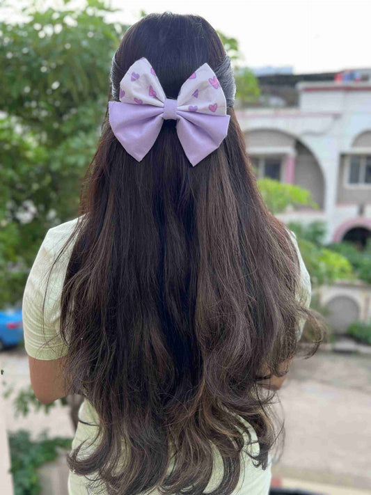 Purple Heart  duo bow clip