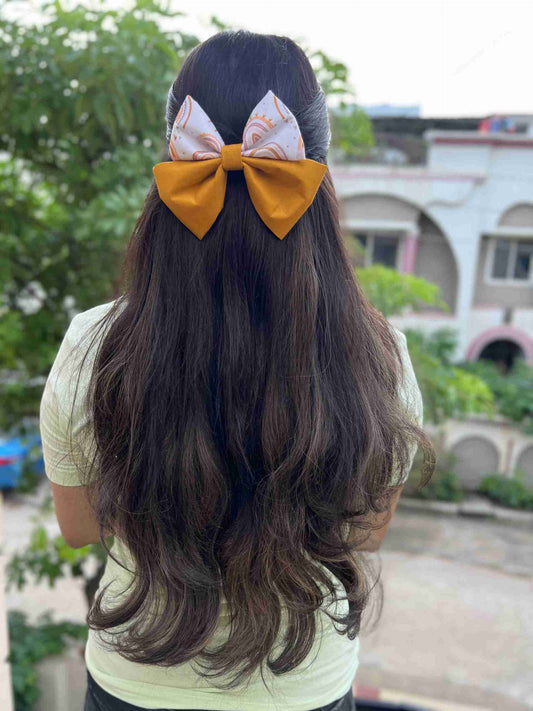 mustard  duo bow clip