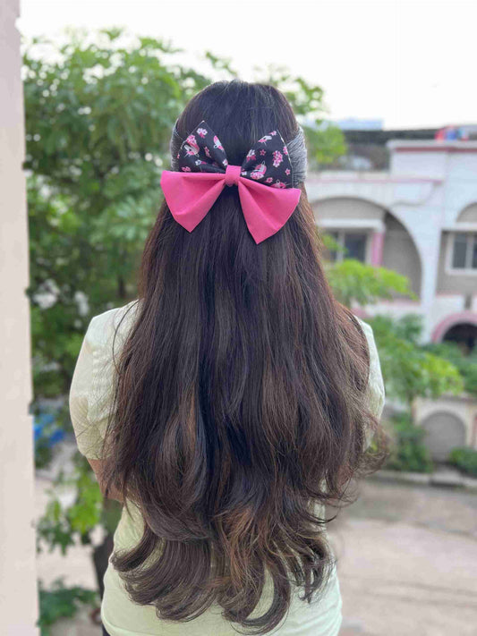 pink unicorn  duo bow clip