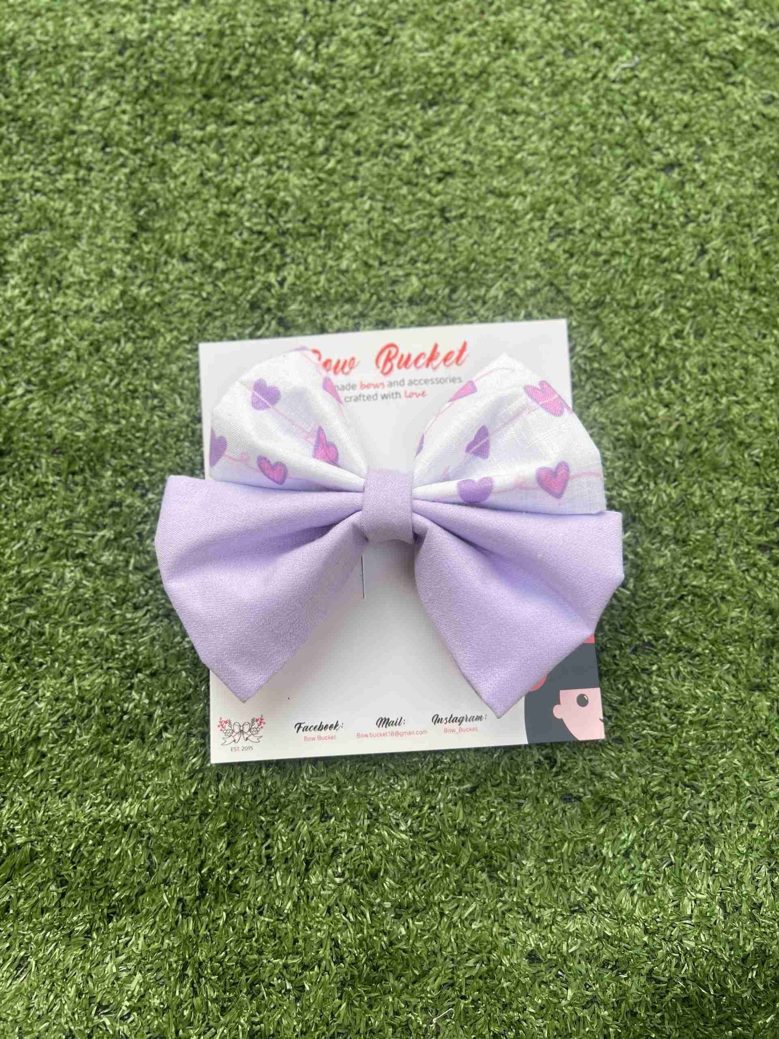 Purple Heart  duo bow clip