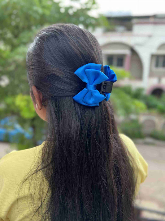 royal blue double bow claw