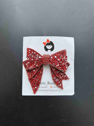 red lady swarovski bow clip