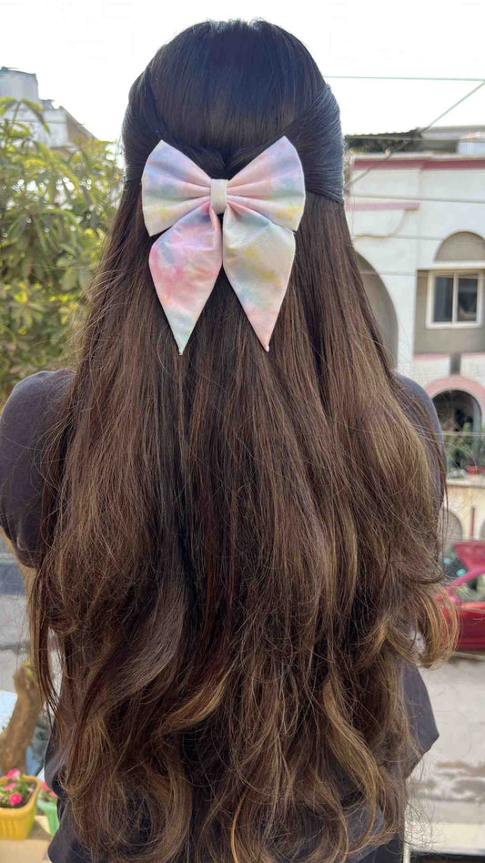 Colourful pastel pigtail bow