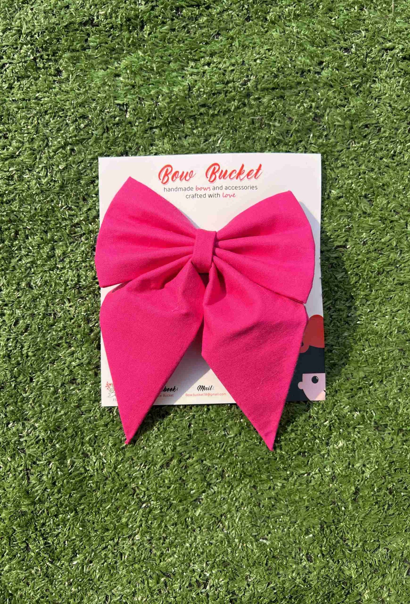 Pink pigtail bow