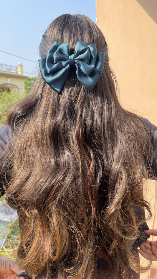 Satin Triple layer bow clip