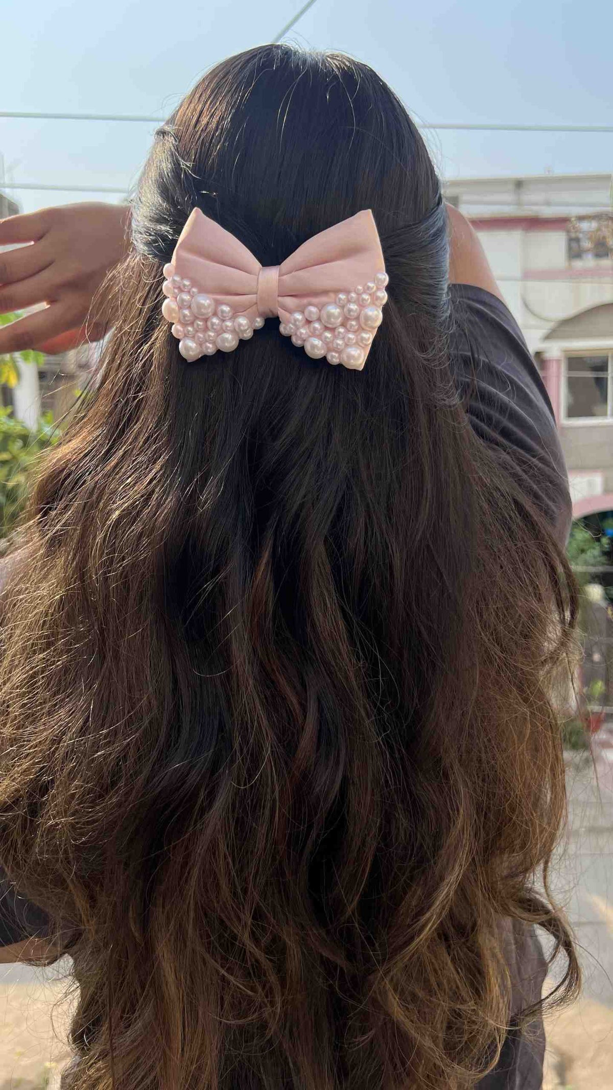 Pear Bow Rose gold pearl bow