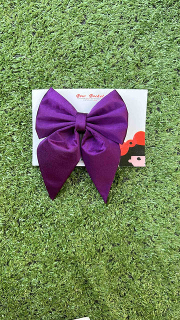 Dark purple pigtail bow