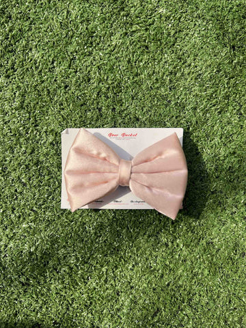 Satin rose gold bow