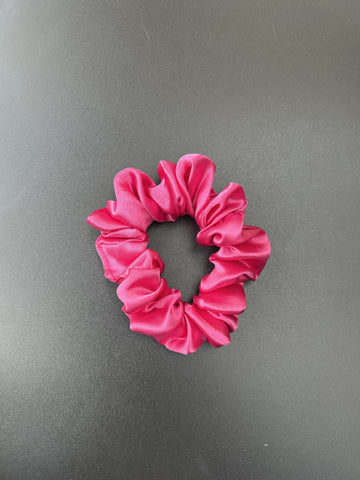 satin pink scrunchie