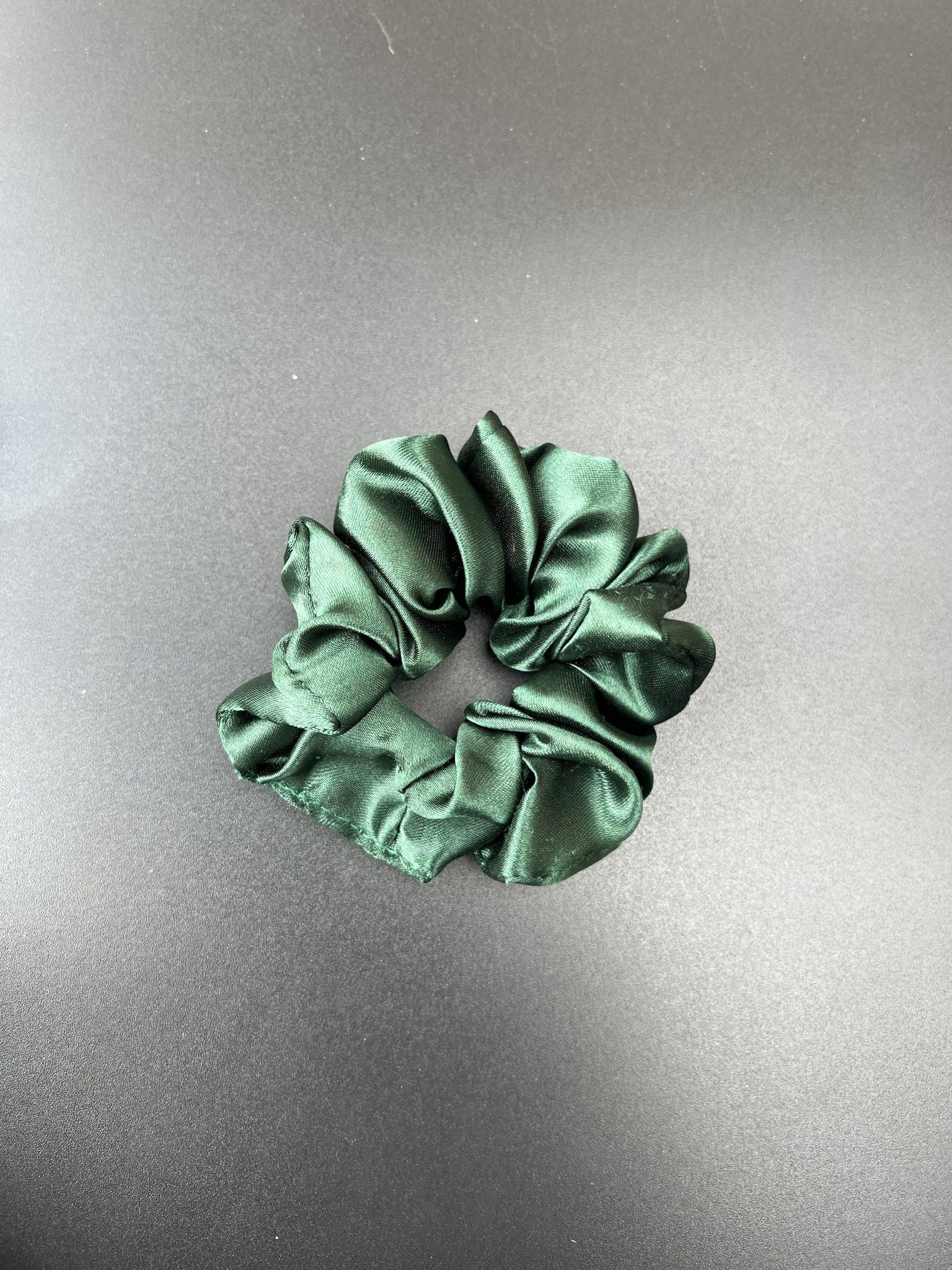 satin bottle green scrunchie