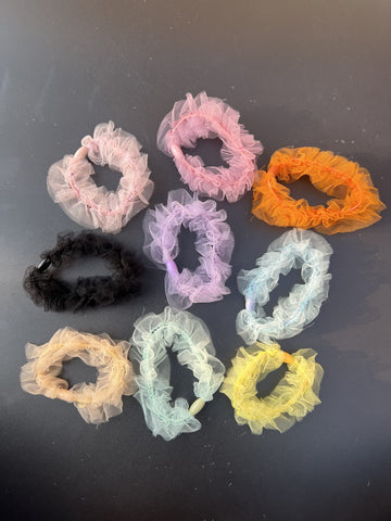 set of 9 pastel scrunchies