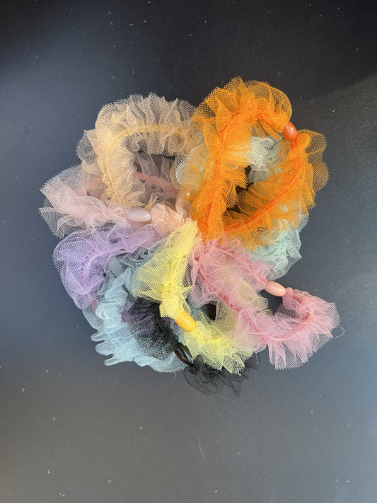 set of 9 pastel scrunchies