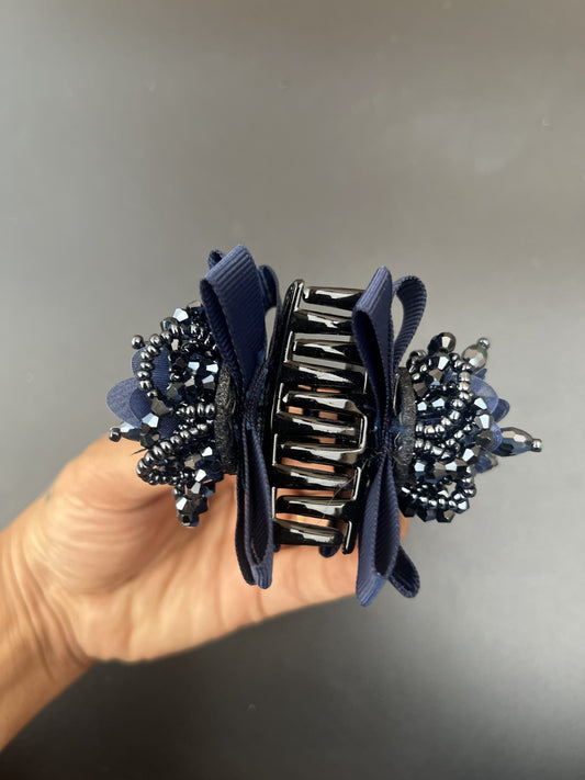 Navy blue crystal claw