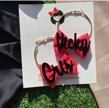Hot coral customise name hoops