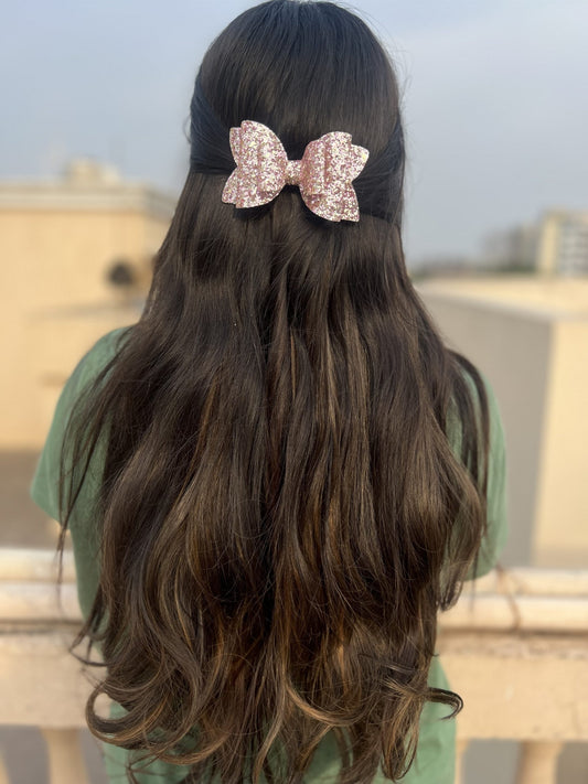 pink glitter party bow