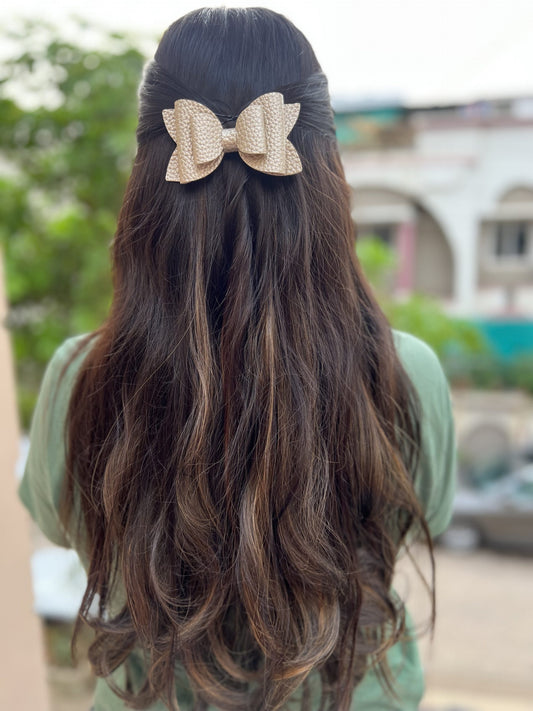 gold texture party bow