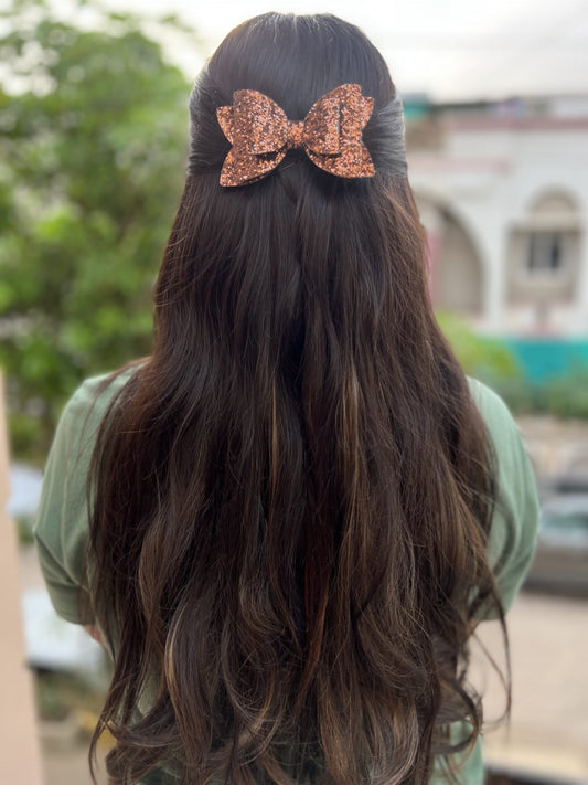 dark brown glitter party bow