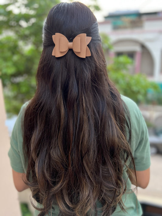 brown texture party bow