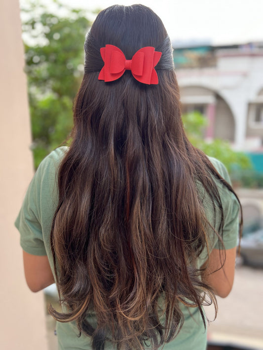 red texture party bow