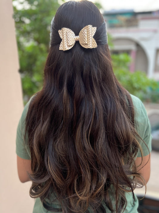 gold hexagon party bow