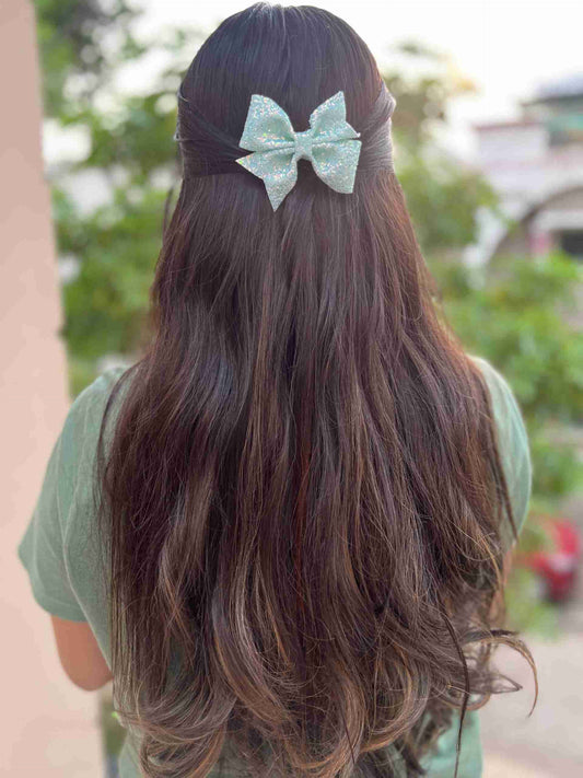 mint green pinwheel bow