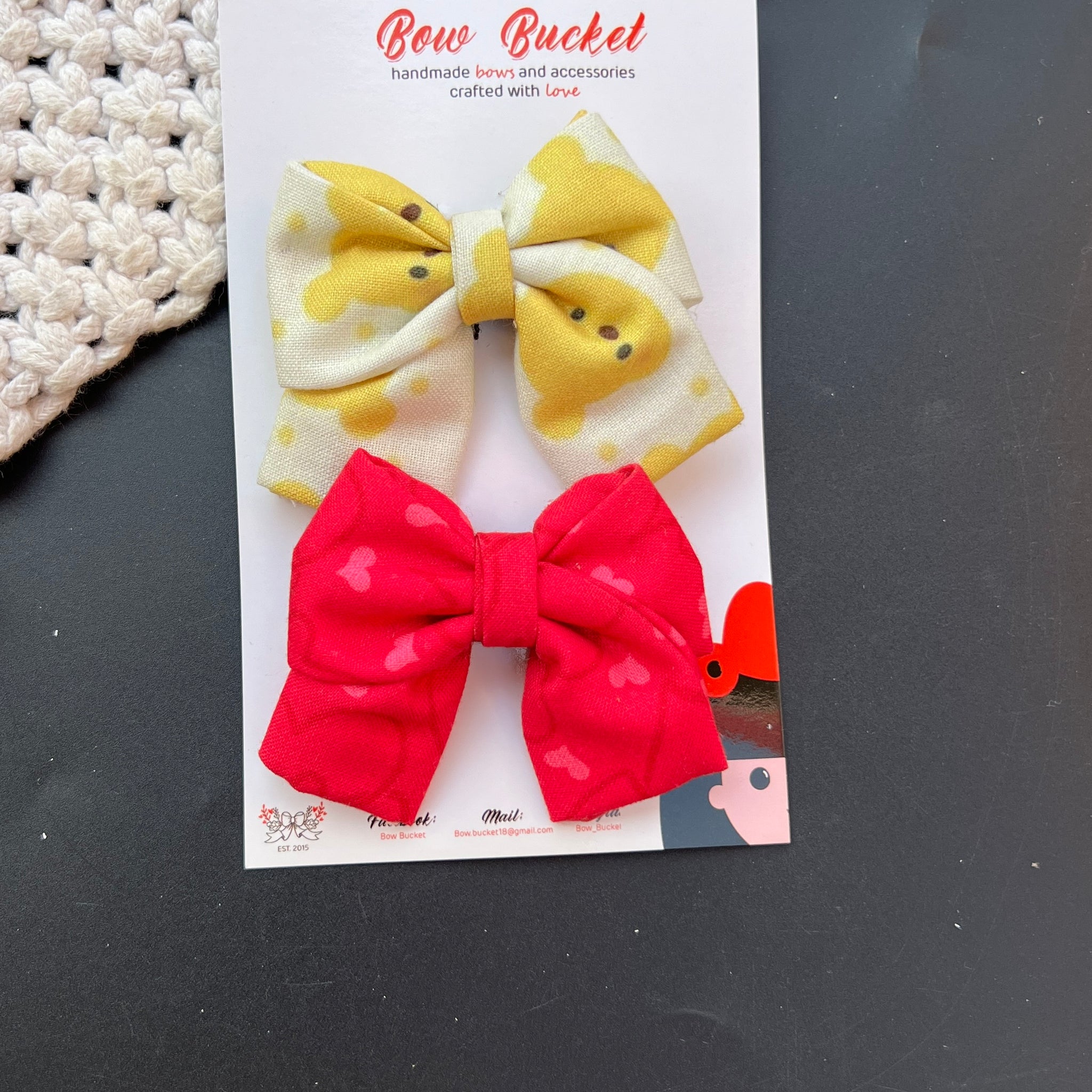 Mini piggitail bow clip 1