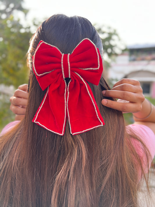 Red Velvet Rapture Bow Clip