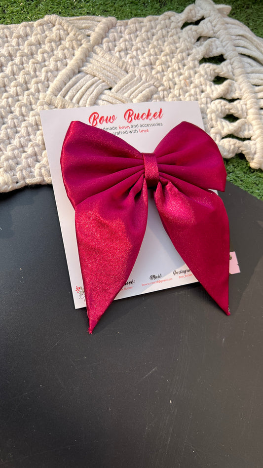 Rouge pigtail BOW CLIP