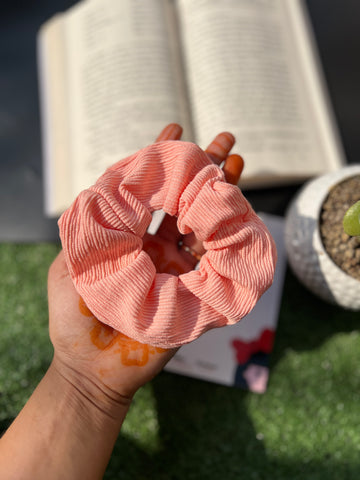 Peach scrunchie