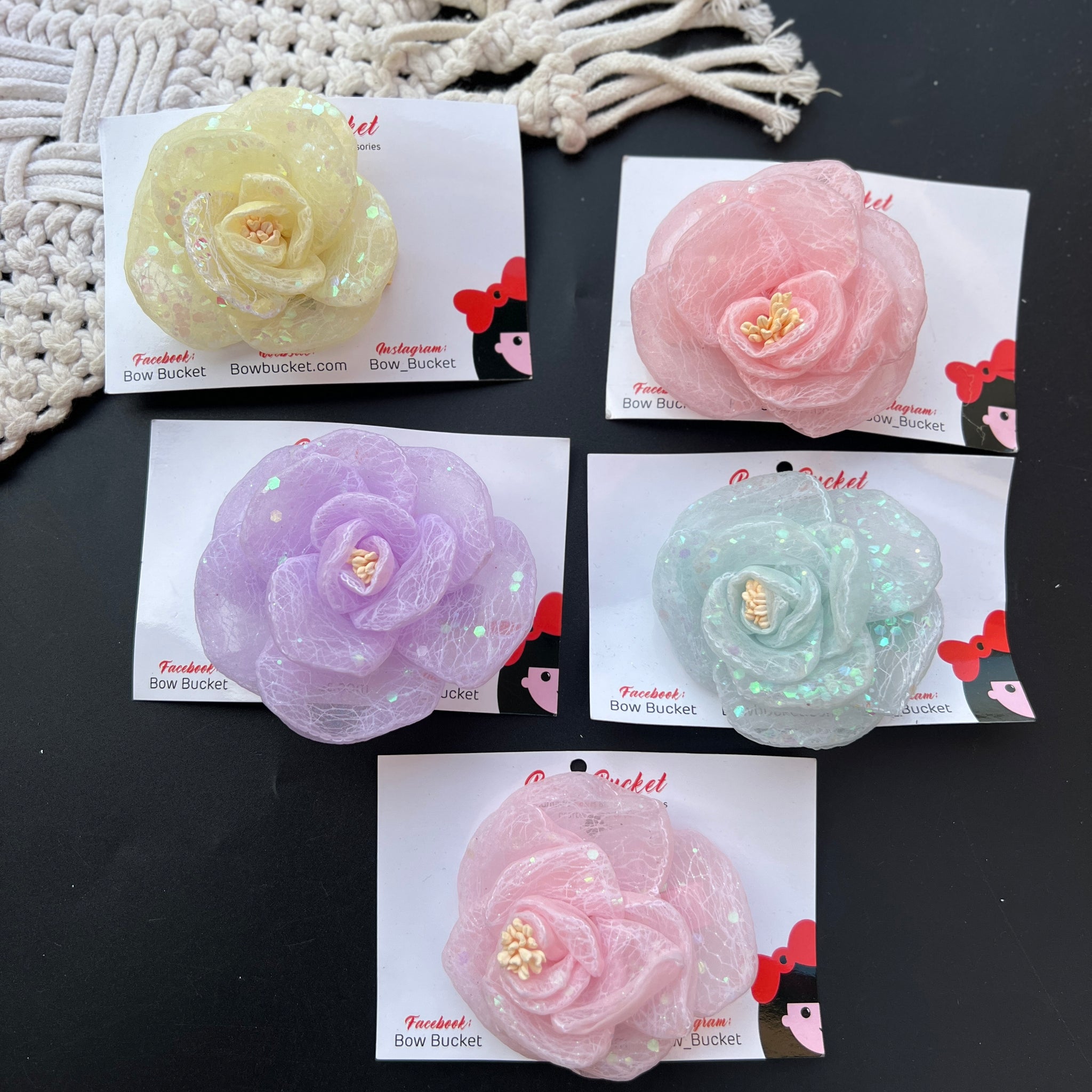 organza flower Clip