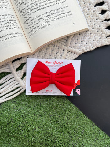 Red bow clip - Size - 3"