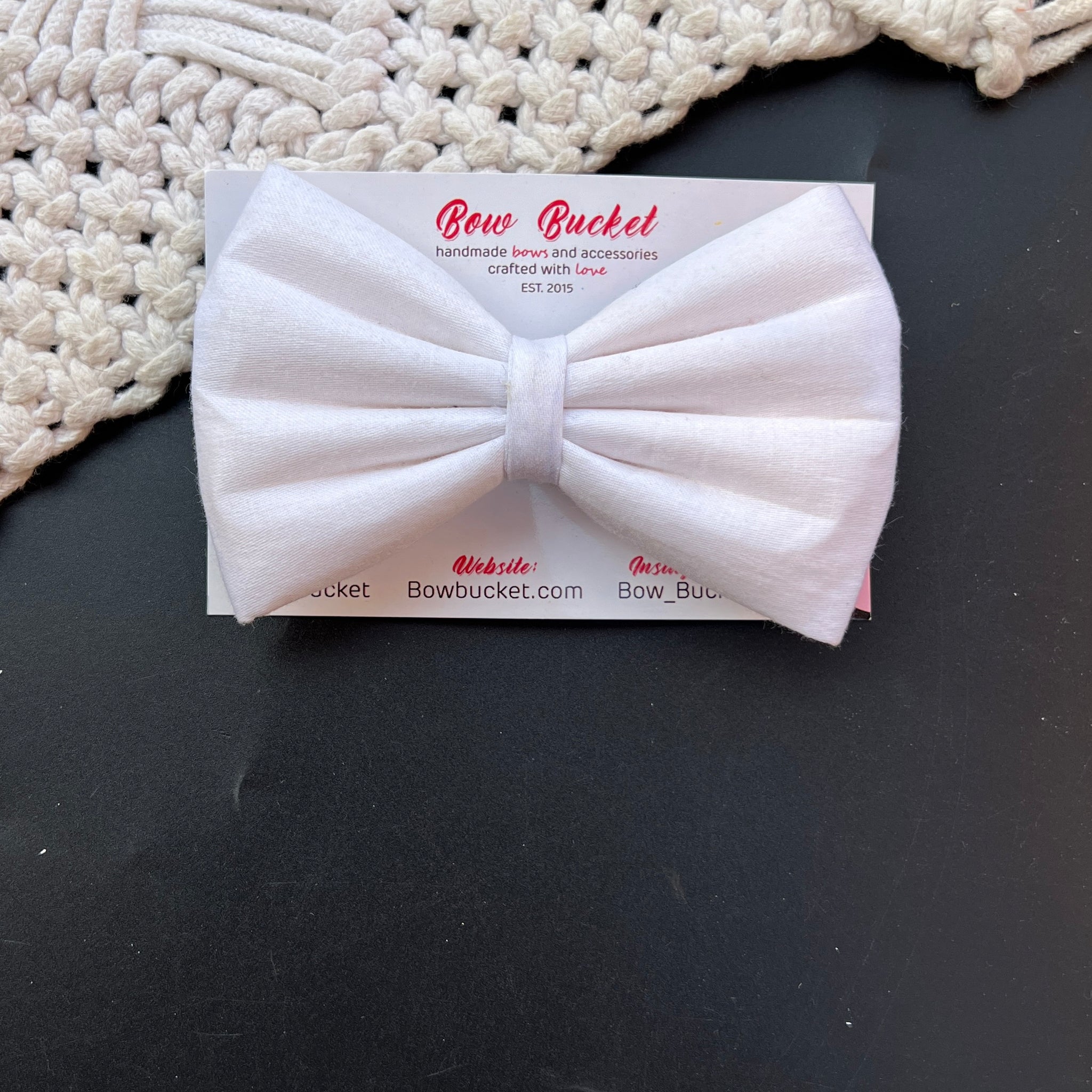 White bow clip