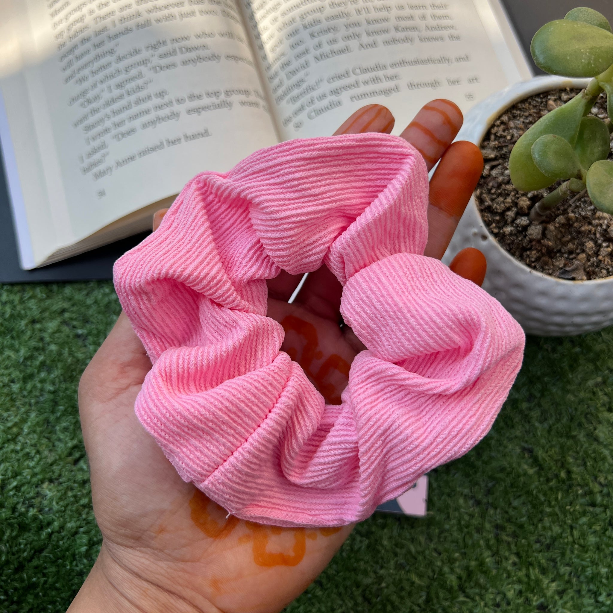 Baby pink scrunchie