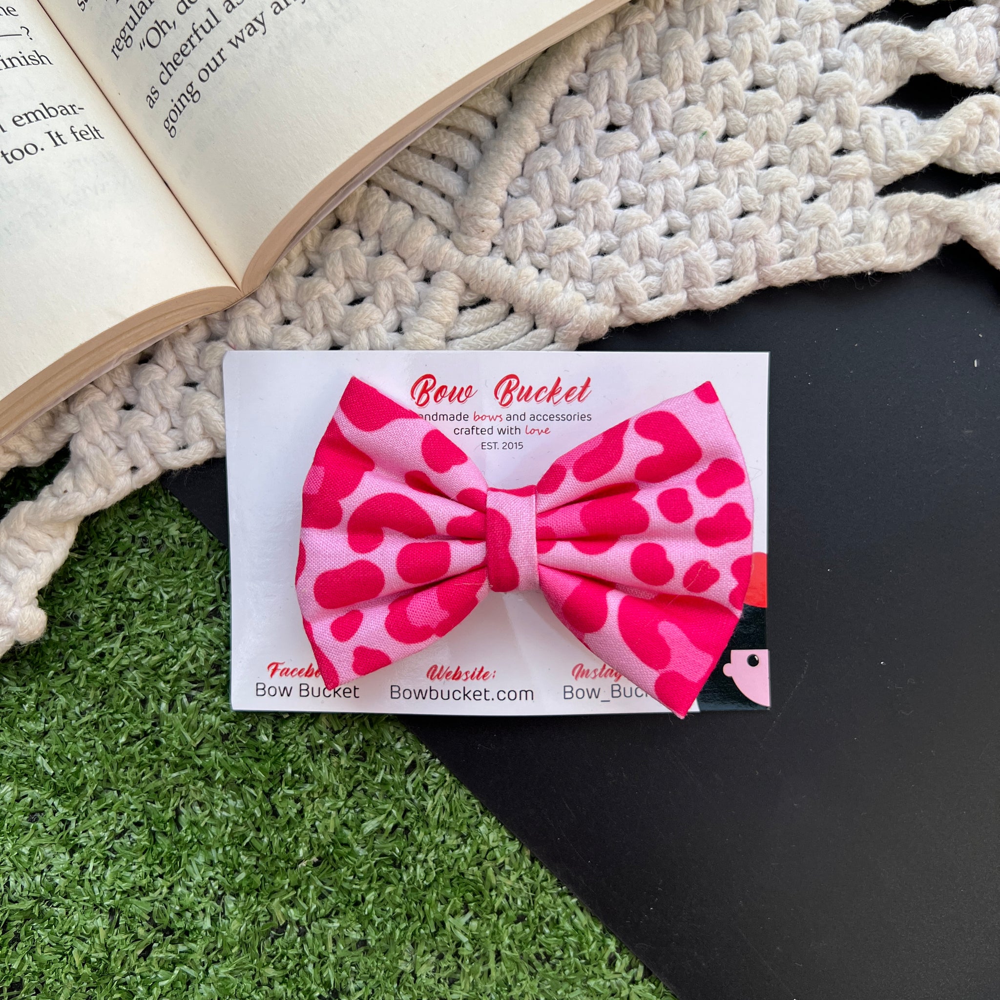 Pink Cheetah Bow Clip