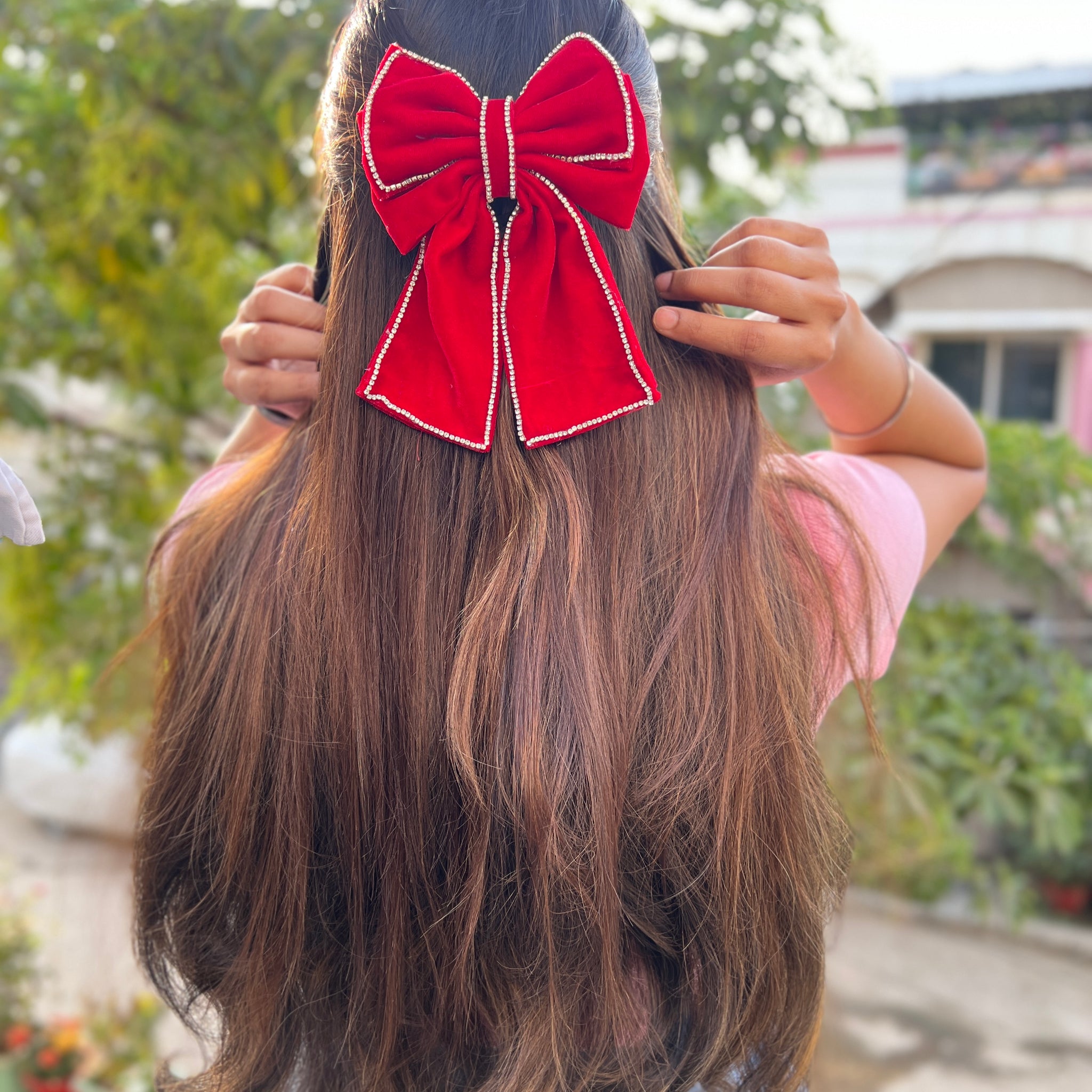 Red Velvet Rapture Bow Clip
