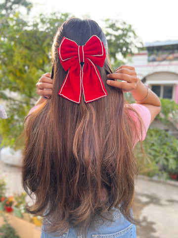 Red Velvet Rapture Bow Clip