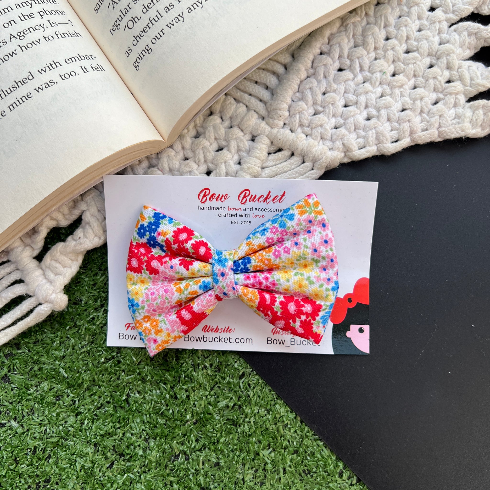 Sunflower bow clip - size - 3"