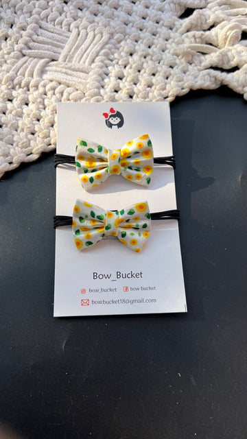 sunflower Bow rubberband pair