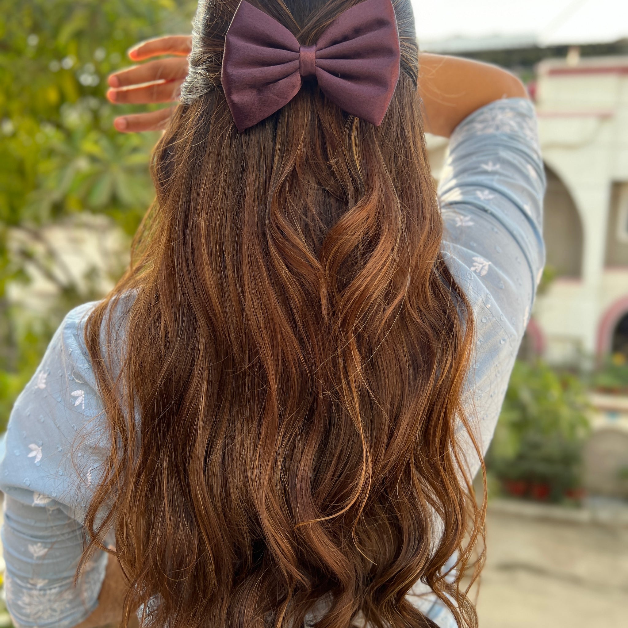 Violet brown bow clip