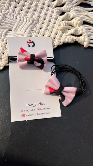 Logo print Bow rubberband pair