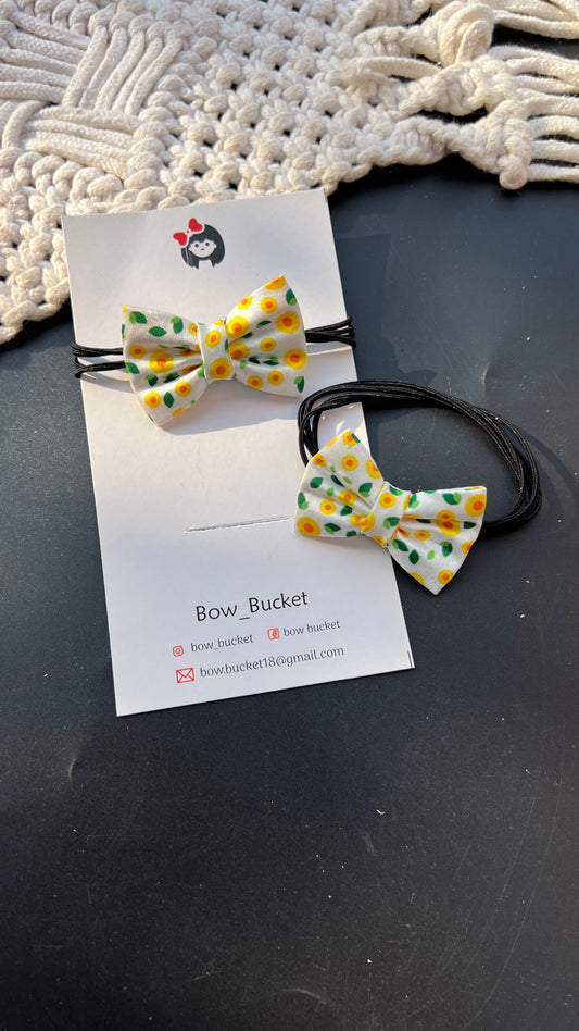 sunflower Bow rubberband pair