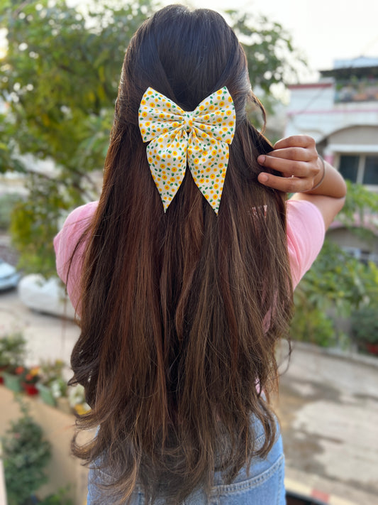 Sunflower Pigtail bow clip