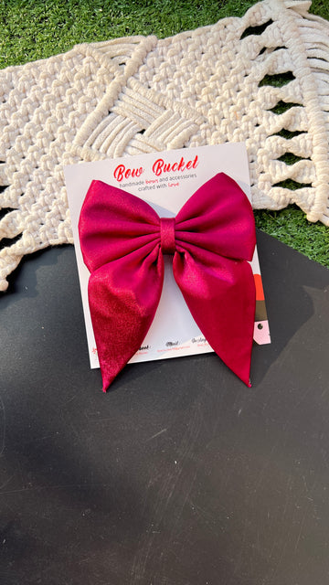 Rouge pigtail BOW CLIP